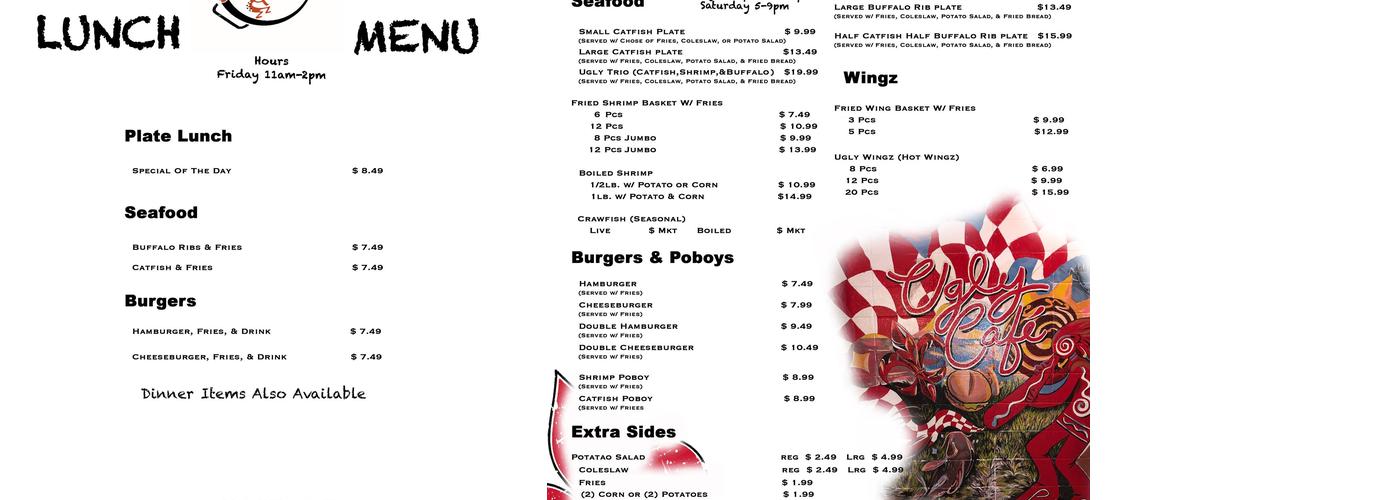 Ugly Café Menu