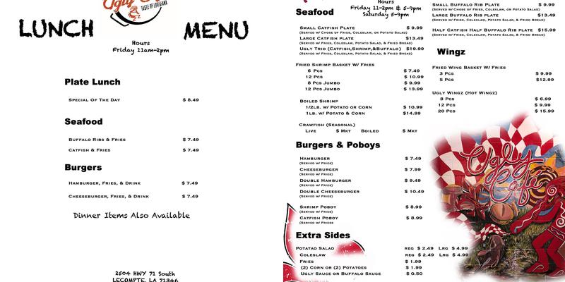 Ugly Café Menu