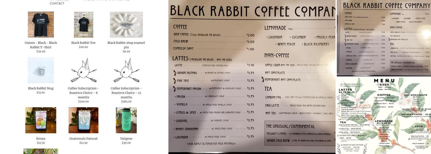 Black Rabbit Coffee Roasters Menu
