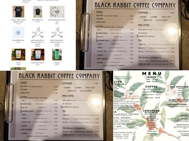 Black Rabbit Coffee Roasters Menu