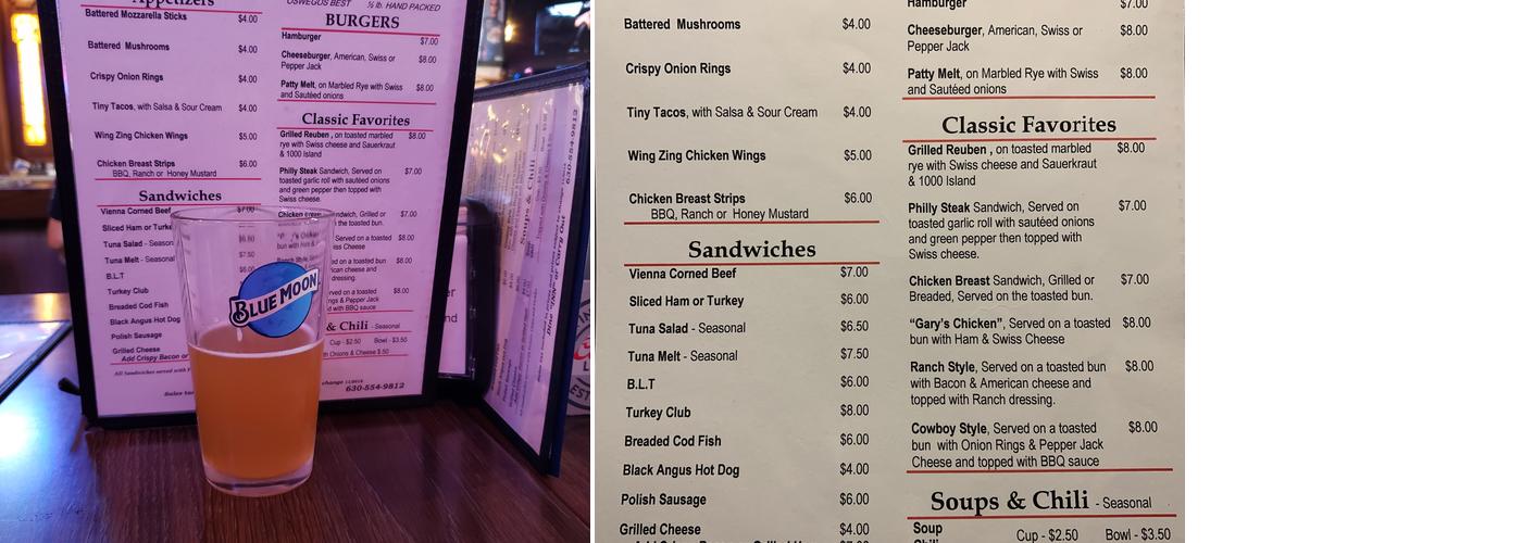 Oswego Inn Menu
