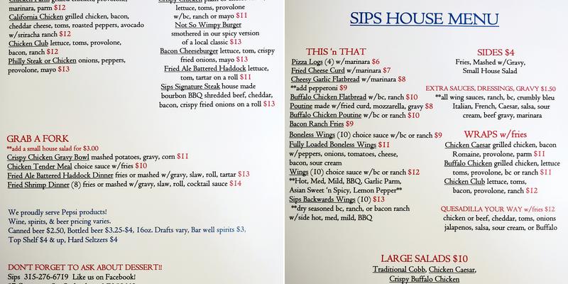 Sips Menu
