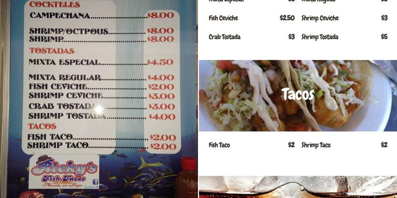 Mariscos Los Lechugas Menu