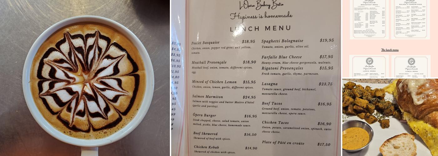 L’Opera Bakery Bistro Menu