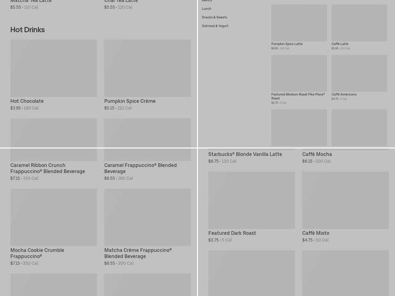 Starbucks Menu