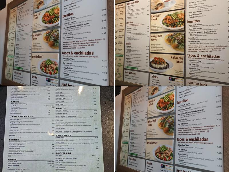 Wahoo's Tacos and More Menu