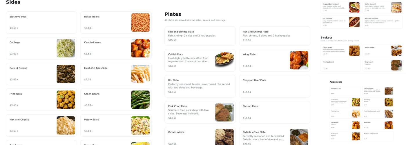 Clara's Kitchen Menu