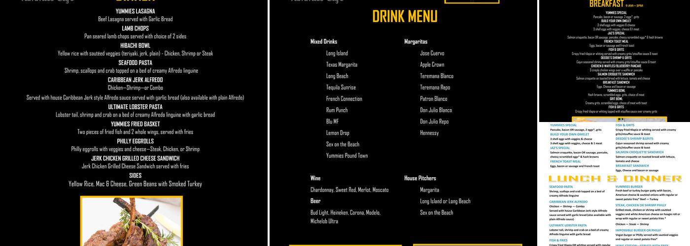 Yummies Cafe Menu