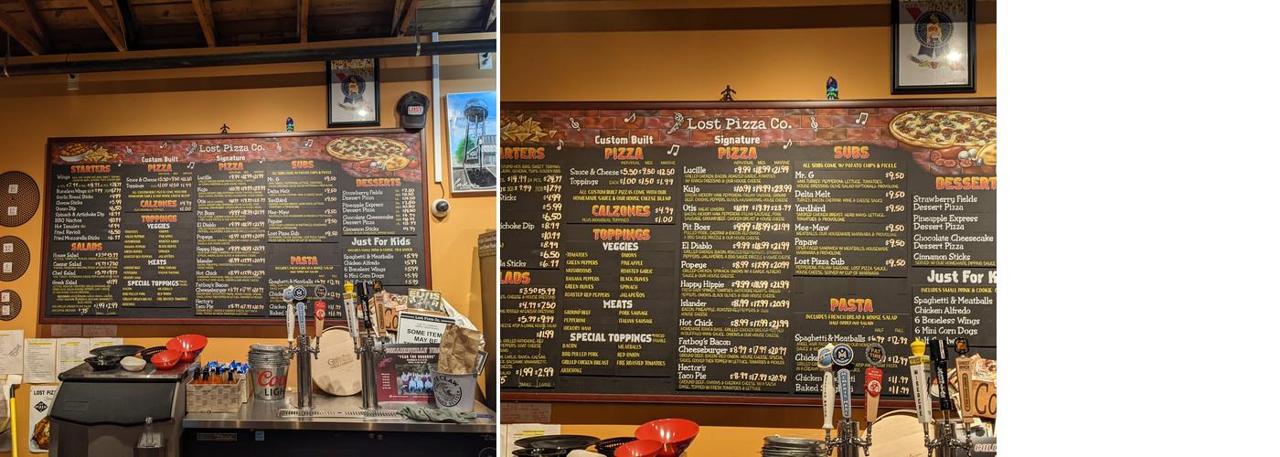 Lost Pizza Co. Collierville Menu