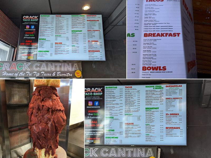 Crack Taco Shop Menu