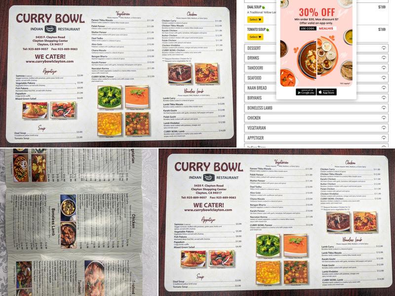 The Curry Bowl Menu