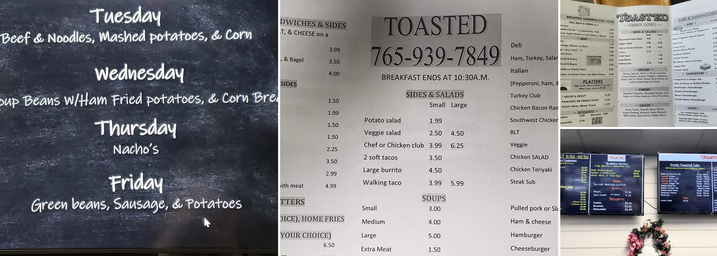 Toasted Menu