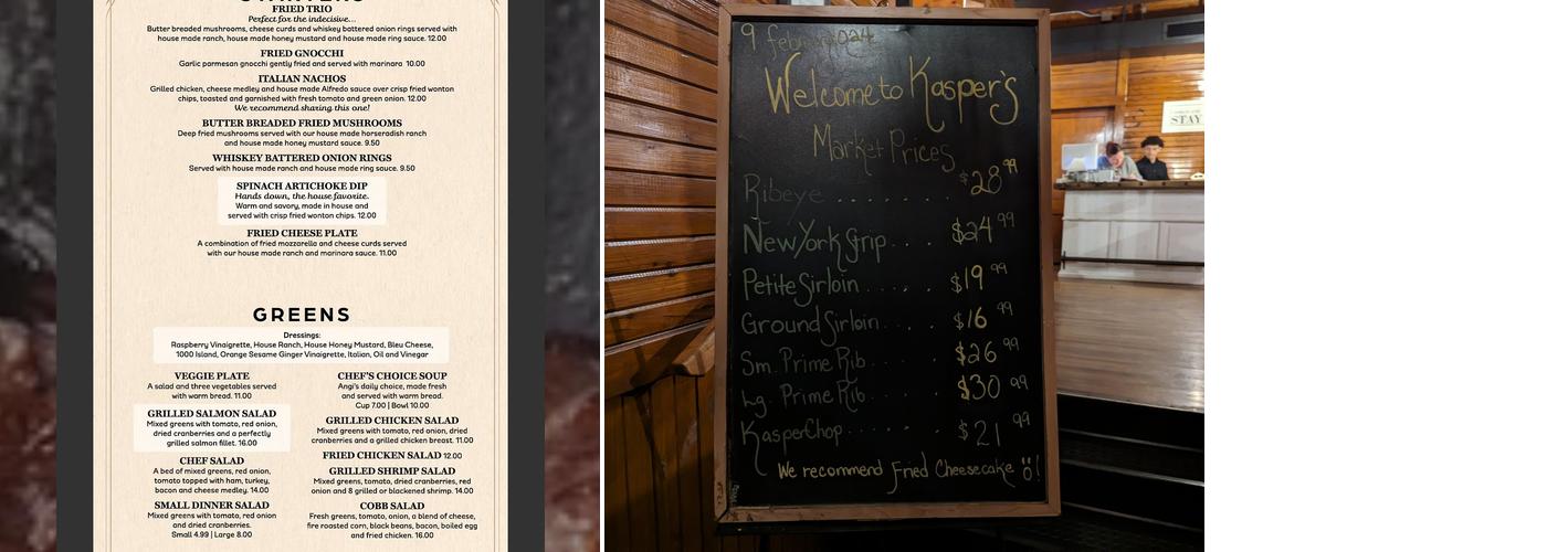 Kasper’s Menu