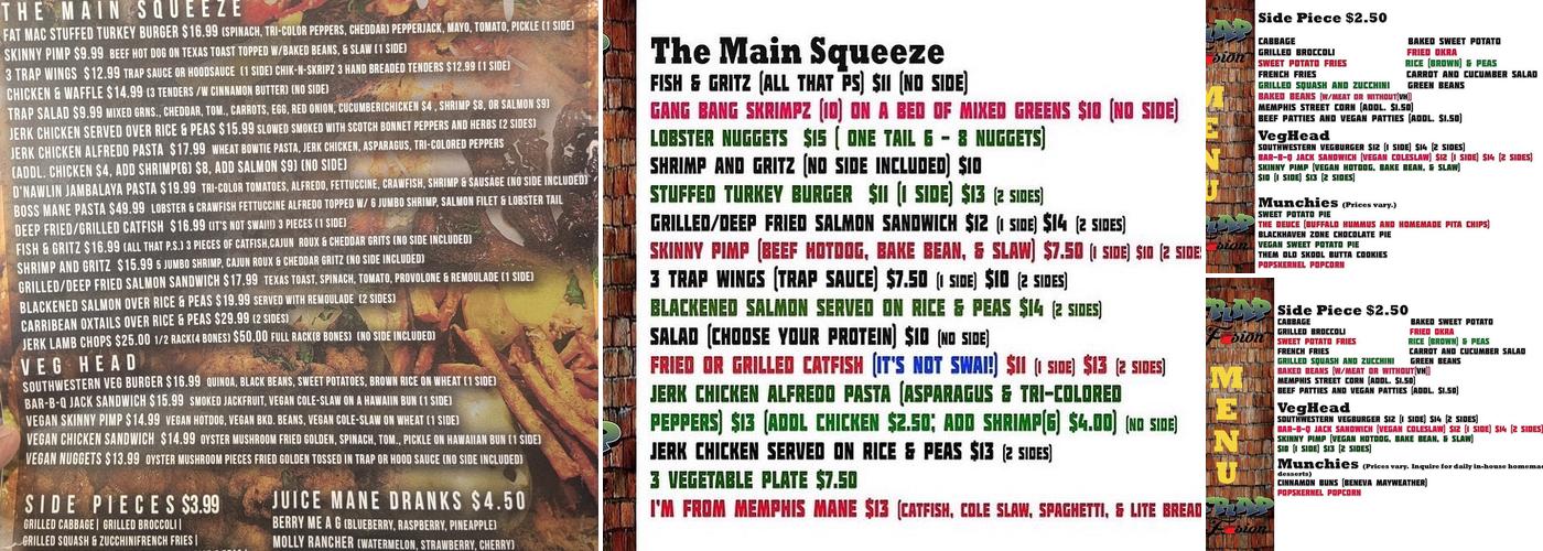 Trap Fusion (Whitehaven) Menu