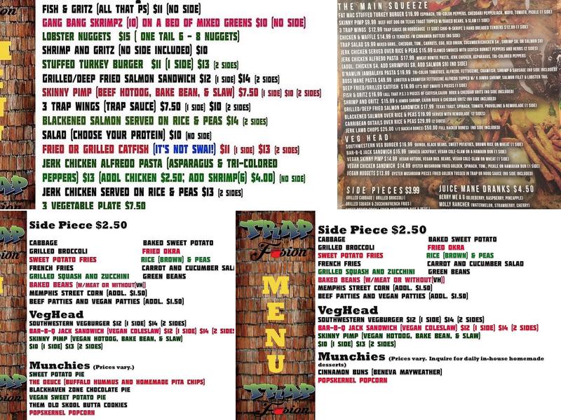 Trap Fusion (Whitehaven) Menu