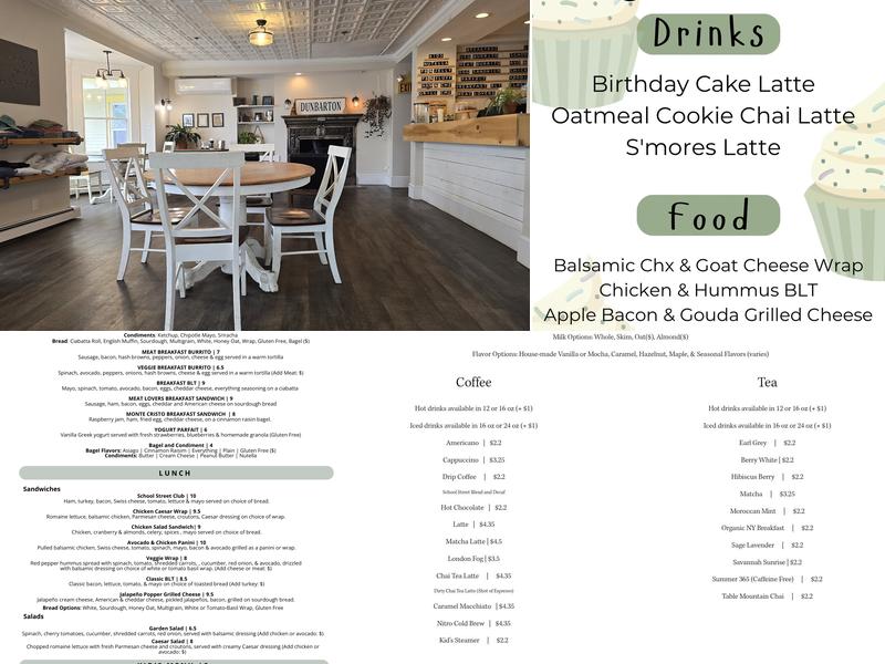 School Street Cafe Menu