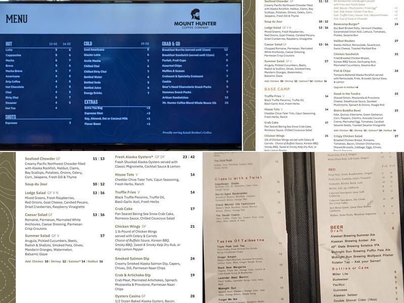 Base Camp Bistro Menu