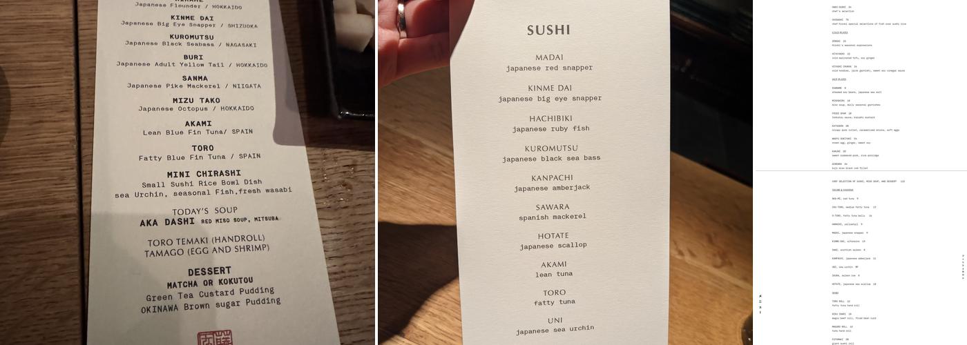HIROKI Menu