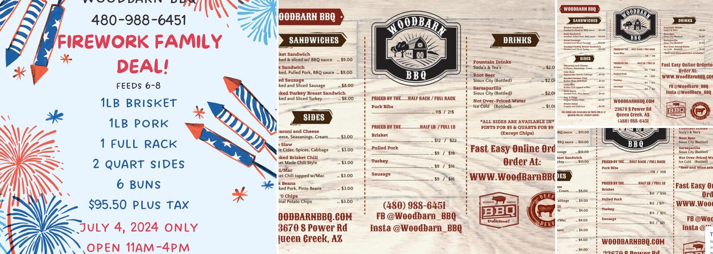 WoodBarn BBQ Menu