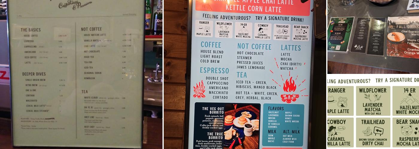 Front Range Cafe - Fairway Menu