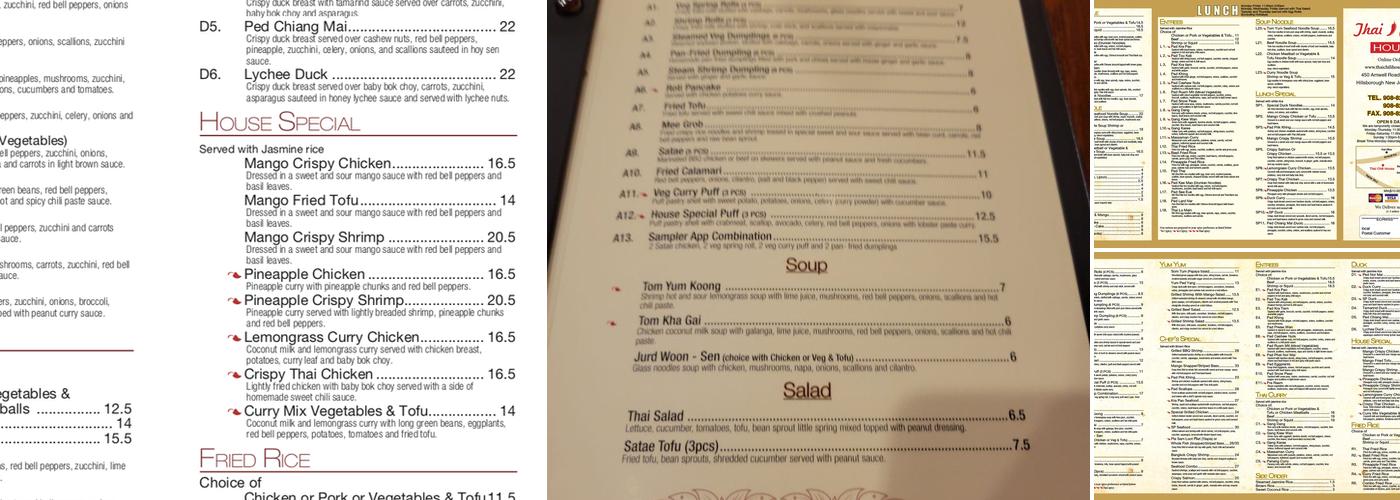 Thai Chili House Menu