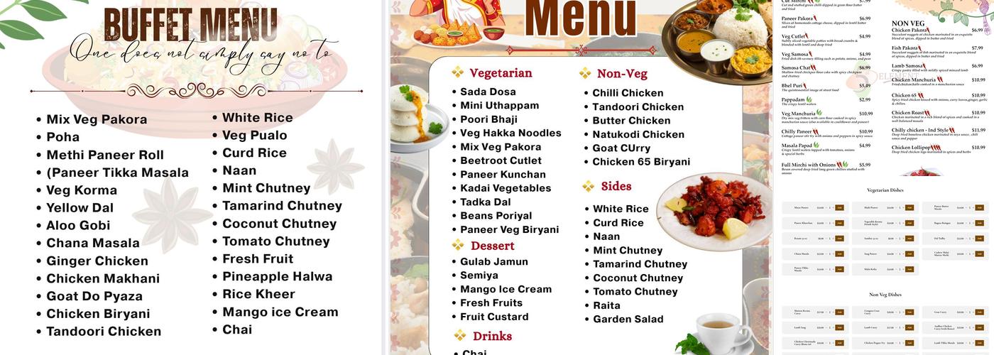 5th Element India Kitchen Menu