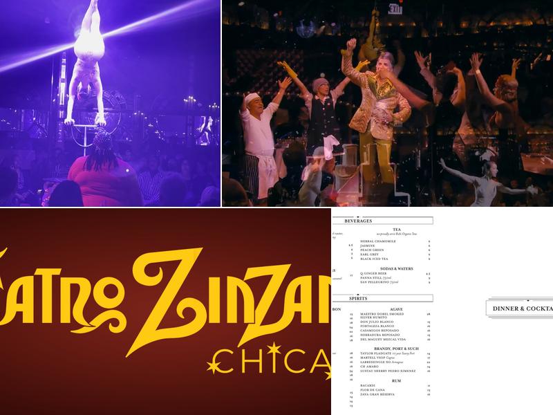 Teatro ZinZanni Chicago Menu