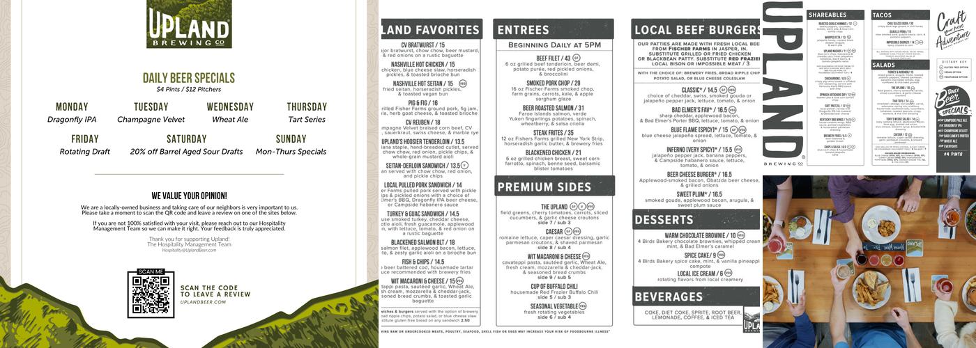 Upland FSQ Brewery Menu