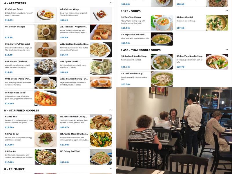 Pineapple Thai Cuisine Menu