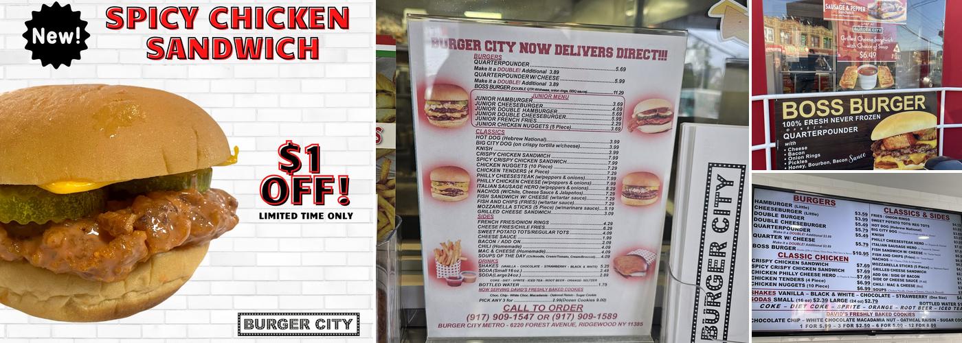 Burger City Menu