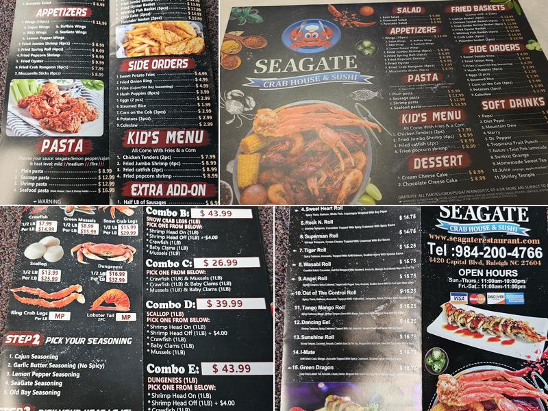 Seagate Crabhouse & Sushi Menu