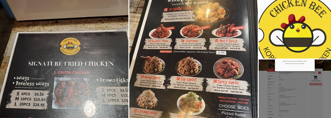 Chicken Bee Menu