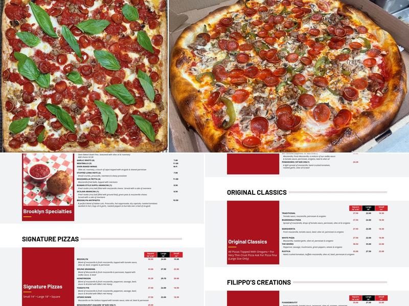 Brooklyn Original Pizzeria Menu