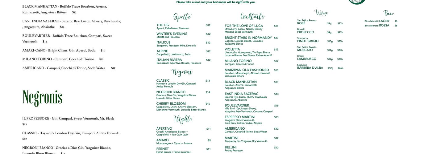 Amari Menu