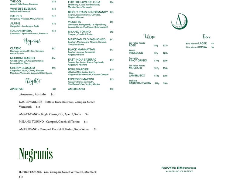 Amari Menu