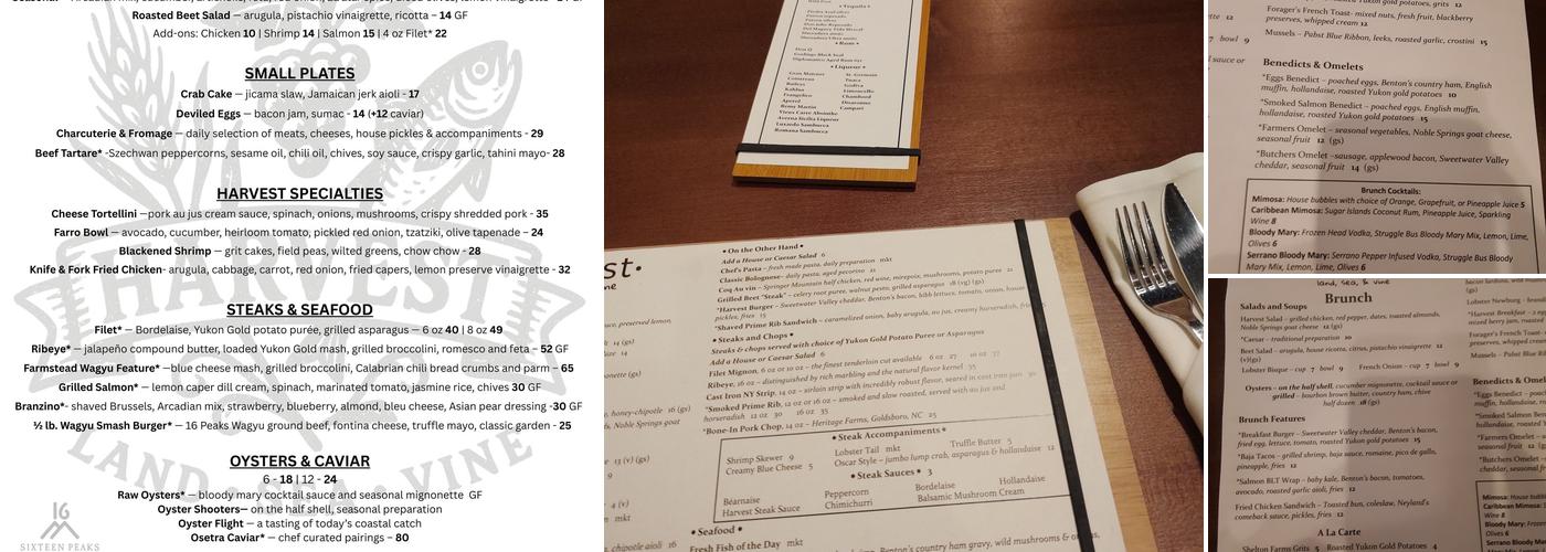 Harvest Menu