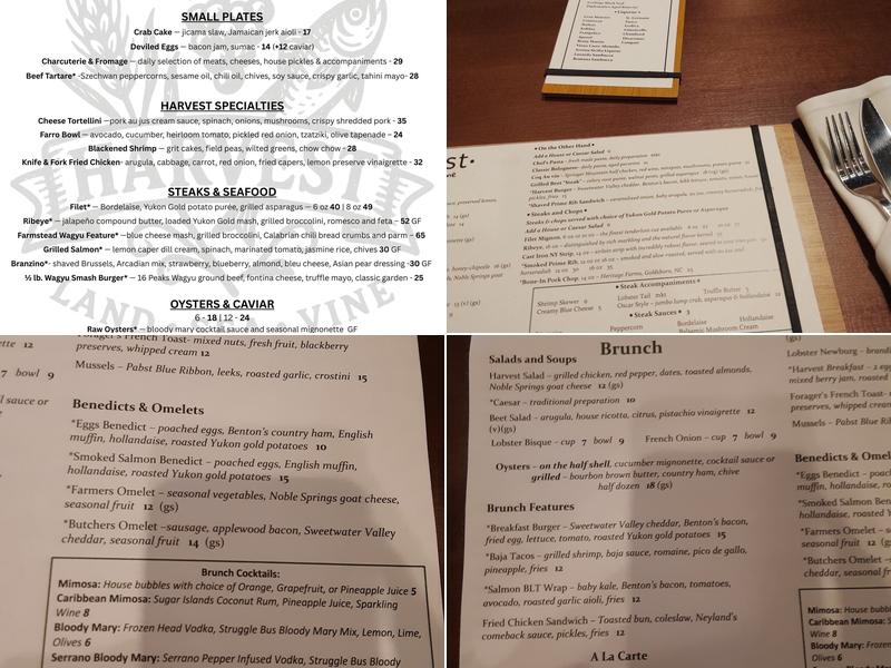 Harvest Menu
