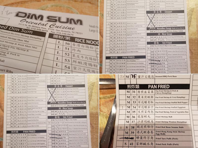 Dim Sum Oriental Cuisine Menu
