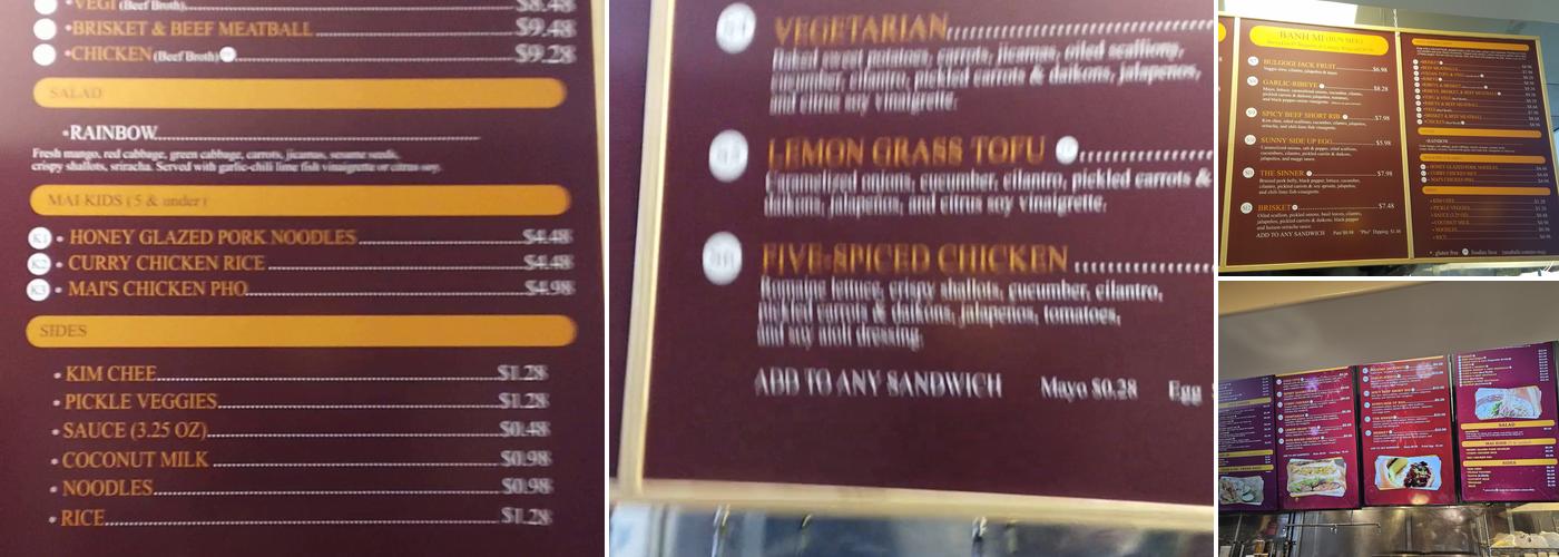 Oh Mai Draper Menu