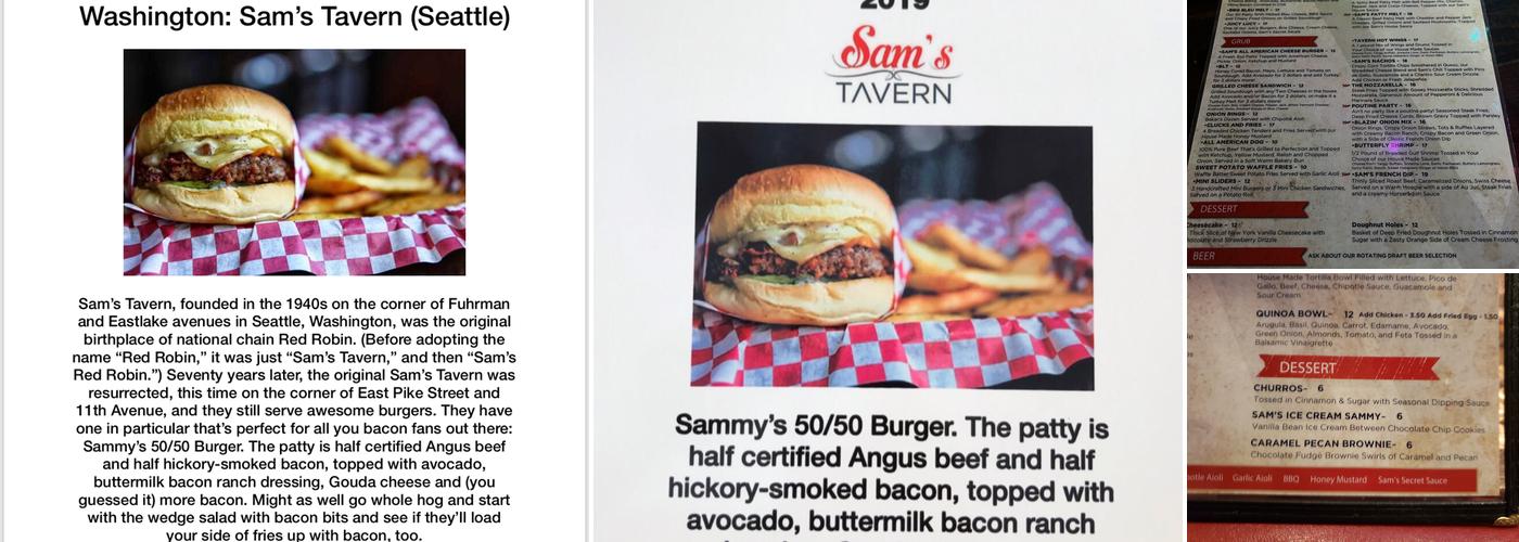 Sam's Tavern Menu