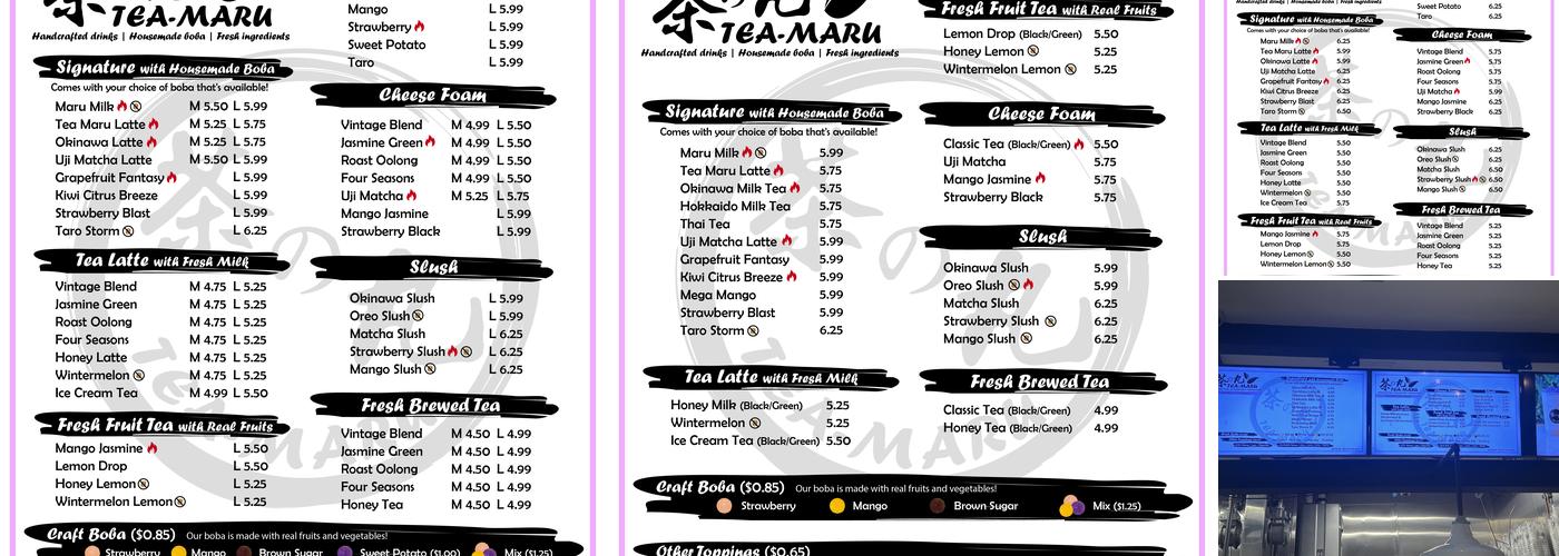Tea Maru Menu