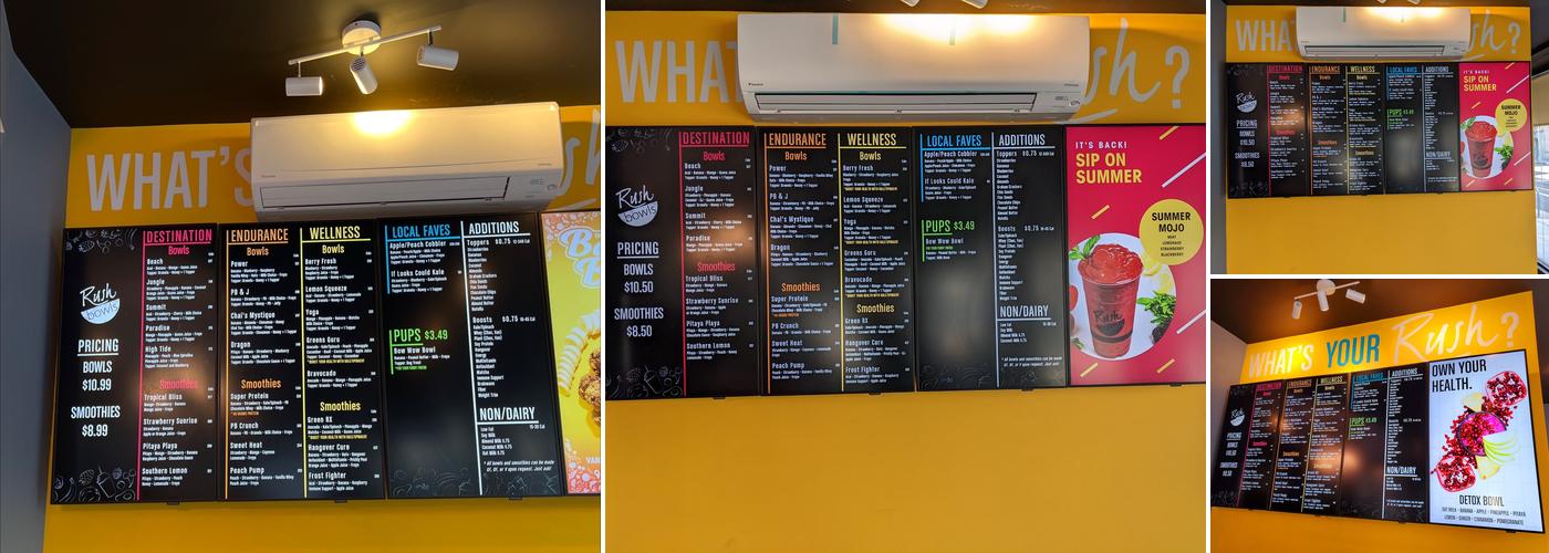 Rush Bowls Menu