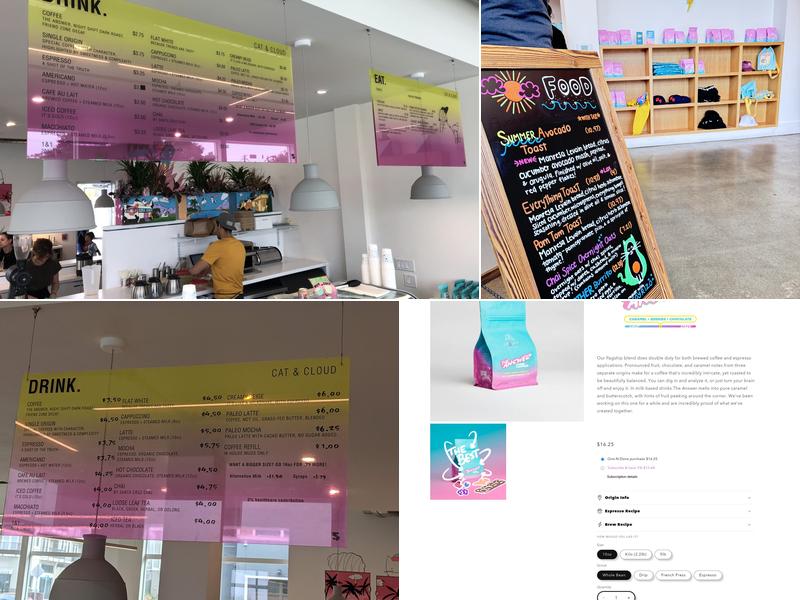 Cat & Cloud Coffee Menu