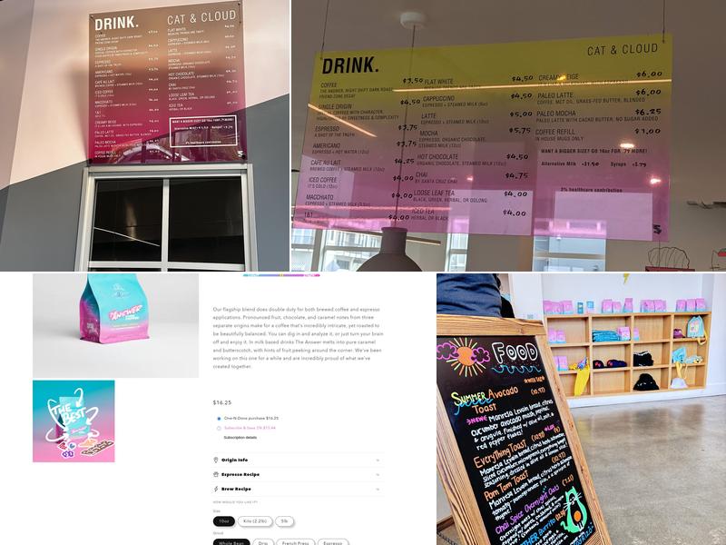 Cat & Cloud Coffee Menu