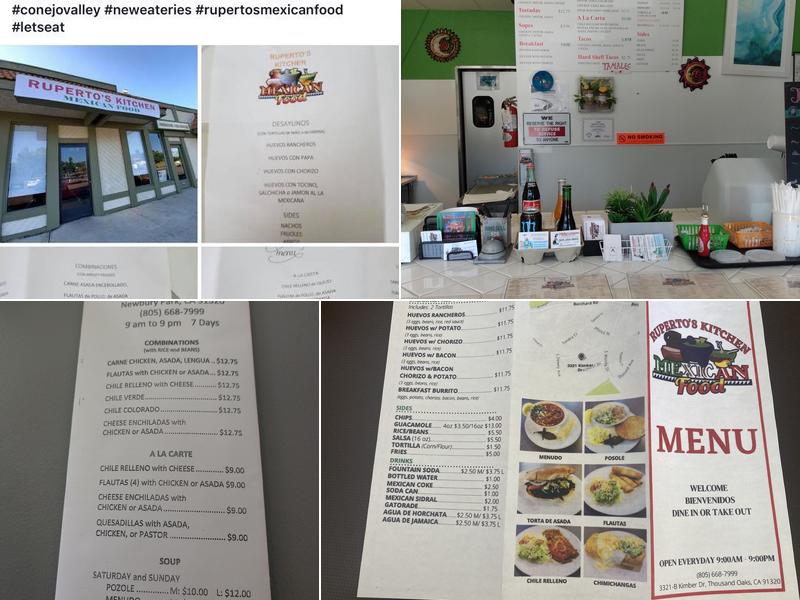 Ruperto's Kitchen Menu