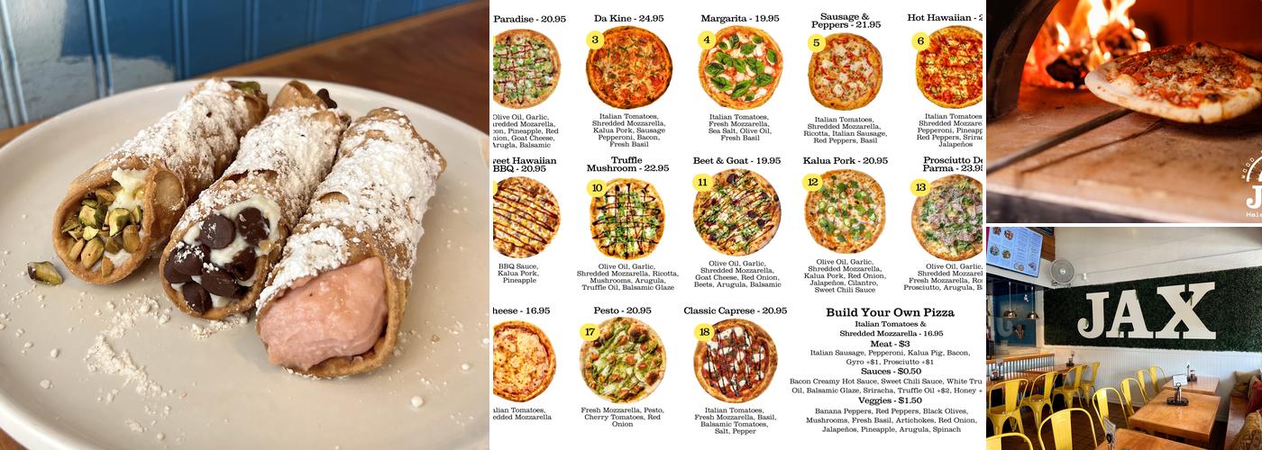 Jax Wood Fired Pizza Menu