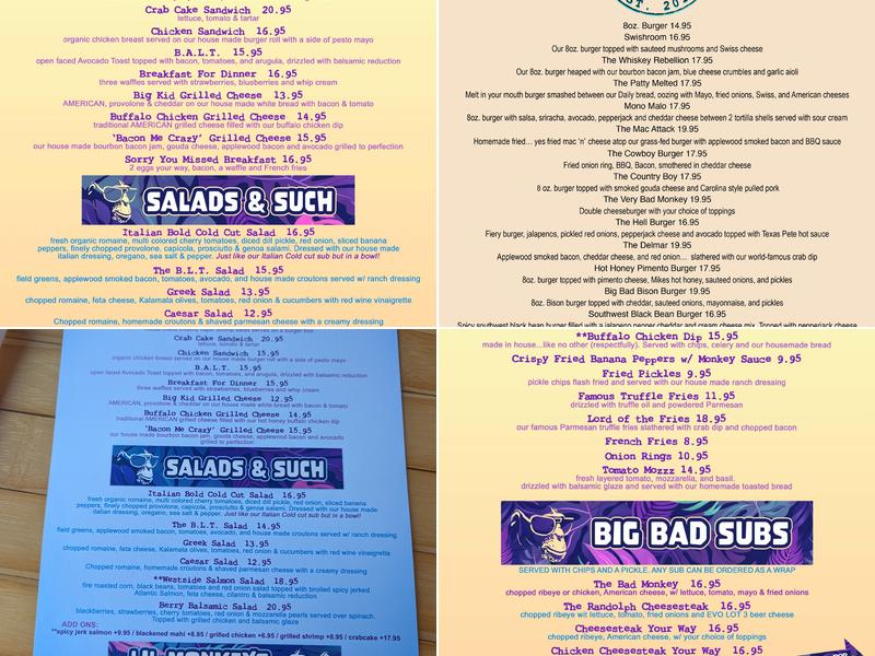 Bad Monkey West OC Menu