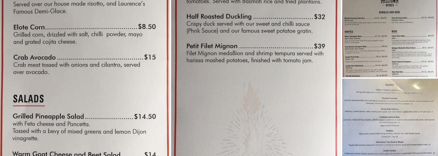 Helltown Kitchen Menu