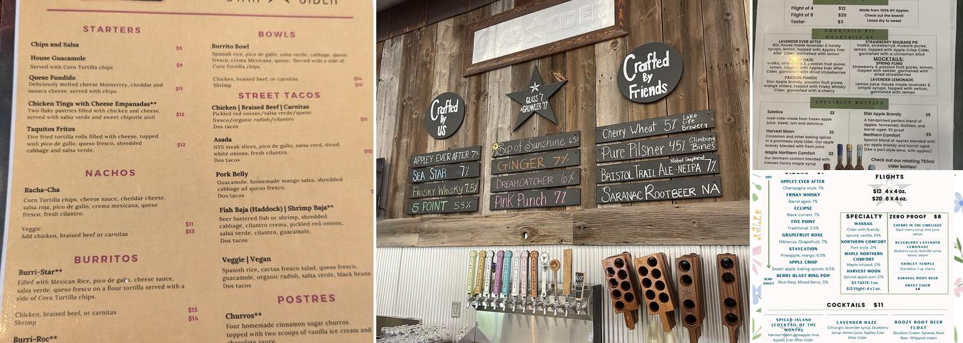 Star Cider Menu