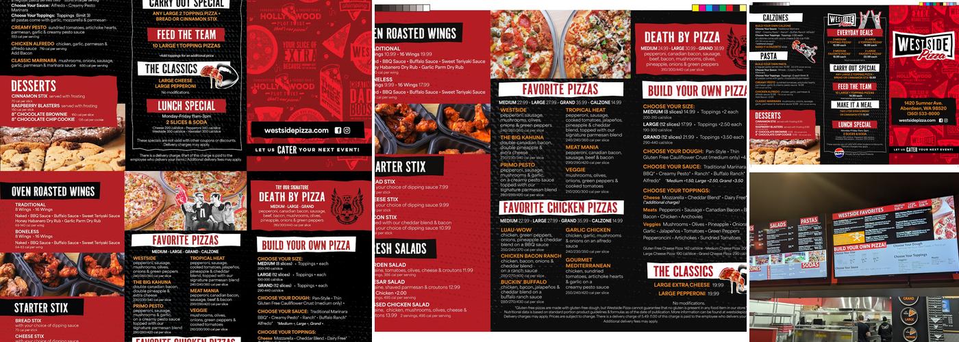 Westside Pizza Menu
